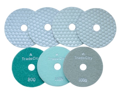 Алмазные гибкие шлифовальные круги TRADECITY Pads 7-STEP D125 комплект
